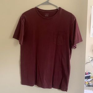 J Crew Mens Frocket Tshirt size M maroon